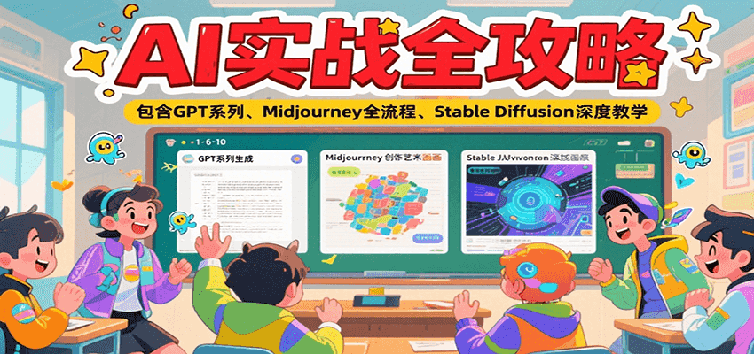 AI实战全攻略，包含GPT系列、Midjourney全流程、Stable Diffusion深度教学-客创社 - 专注互联网轻资产创业及网络项目资源整合与分享客创社-免费且强大的项目分享网站！