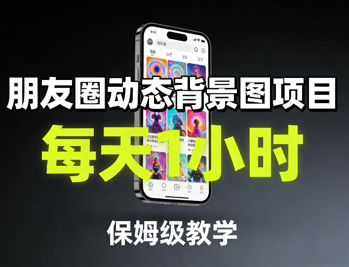 朋友圈动态背景图项目，每天1小时，保姆级教学客创社区-专注互联网轻资产资源整合与分享客创社区-专注互联网轻资产资源整合与分享