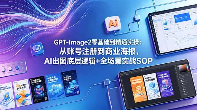 GPT-Image2零基础到精通实操：从账号注册到商业海报，AI出图底层逻辑+全场景实战SOP客创社区-专注互联网轻资产资源整合与分享客创社区-专注互联网轻资产资源整合与分享