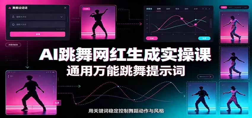AI跳舞网红生成实操课：通用多场景适用跳舞提示词，多模型适配，人物舞蹈视频制作全套教学 《鱼见海科技》-鱼见海资源网-免费PHP网站源码模板,插件软件网创AI智能体资源分享平台！