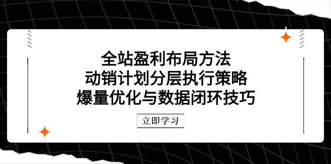 全站盈利布局方法：动销计划分层执行策略，爆量优化与数据闭环技巧客创社 - 专注互联网轻资产创业及网络项目资源整合与分享客创社 - 专注互联网轻资产创业及网络项目资源整合与分享