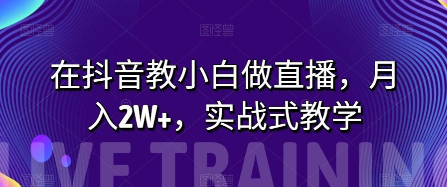 在抖音教小白做直播，月入2W+，实战式教学【揭秘】客创社 - 专注互联网轻资产创业及网络项目资源整合与分享客创社 - 专注互联网轻资产创业及网络项目资源整合与分享