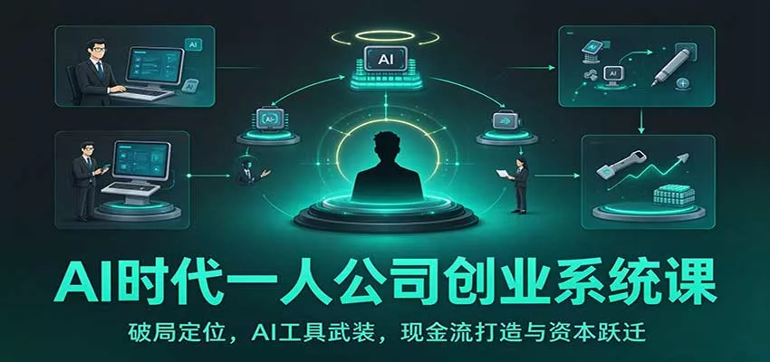 AI时代一人公司创业系统课：破局定位，AI工具武装，现金流打造与资本跃迁客创社区-专注互联网轻资产资源整合与分享客创社区-专注互联网轻资产资源整合与分享
