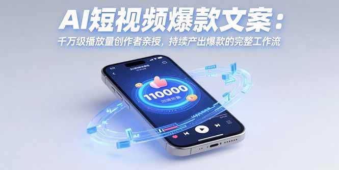 （15569期）AI短视频爆款文案：千万级播放量创作者亲授，持续产出爆款的完整工作流-客创社 - 专注互联网轻资产创业及网络项目资源整合与分享客创社-免费且强大的项目分享网站！