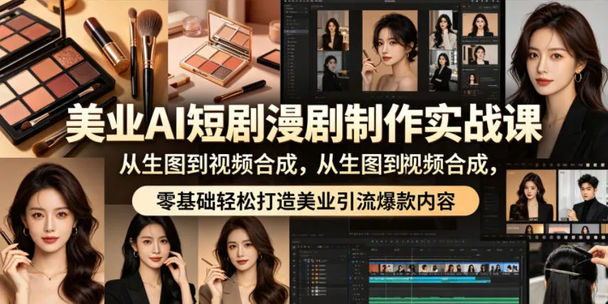 美业AI短剧漫剧制作实战课，从生图到视频合成，零基础轻松打造美业引流爆款内容客创社区-专注互联网轻资产资源整合与分享客创社区-专注互联网轻资产资源整合与分享