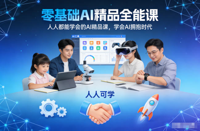 零基础AI精品全能课，人人都能学会的AI精品课，学会AI拥抱时代-鱼见海资源网-免费PHP网站源码模板,插件软件网创AI智能体资源分享平台！