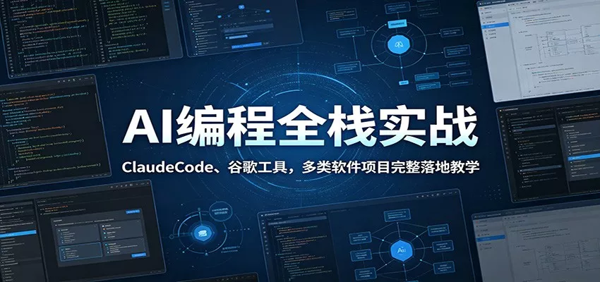 AI编程全栈实战：ClaudeCode、谷歌工具，多类软件项目完整落地教学客创社区-专注互联网轻资产资源整合与分享客创社区-专注互联网轻资产资源整合与分享