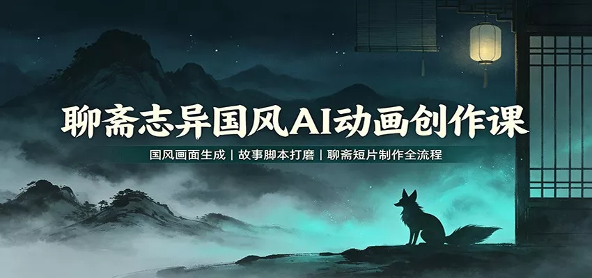 聊斋志异国风AI动画创作课：国风画面生成，故事脚本打磨，聊斋短片制作全流程星享资源网星享资源网