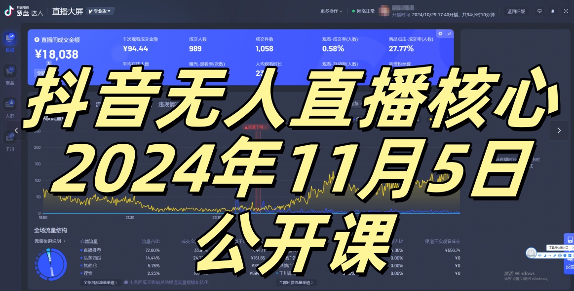 抖音无人直播核心公开课，咸鱼翻身小白可做带有睡后收入月入过万太简单【揭秘】客创社 - 专注互联网轻资产创业及网络项目资源整合与分享客创社 - 专注互联网轻资产创业及网络项目资源整合与分享