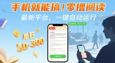 手机就能搞！零撸阅读挂G，最新平台，一键自动运行，随时随地挣，单日50-3张+【揭秘】-客创社 - 专注互联网轻资产创业及网络项目资源整合与分享客创社-免费且强大的项目分享网站！