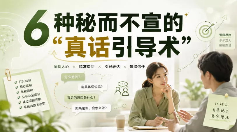 付费文章:6种秘而不宣的“真话引导术” 付费文章:6种秘而不宣的“真话引导术