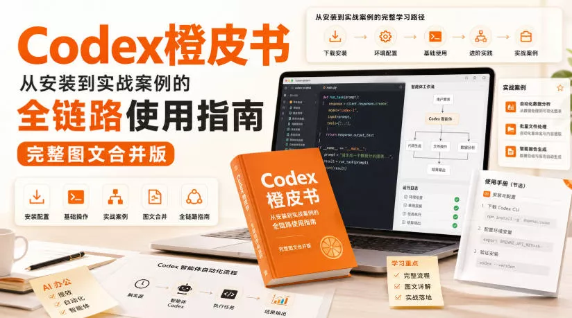 Codex橙皮书，从安装到实战案例的全链路使用指南，完整图文合并版 《鱼见海科技》-鱼见海资源网-免费PHP网站源码模板,插件软件网创AI智能体资源分享平台！