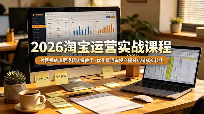 2026 淘宝运营实战课程，付费投放底层逻辑实操教学，优化直通车投产提升店铺成交转化 《鱼见海科技》-鱼见海资源网-免费PHP网站源码模板,插件软件网创AI智能体资源分享平台！