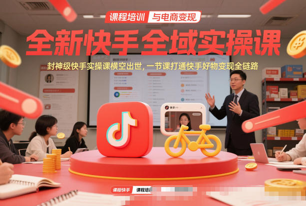 全新快手全域实操课，封神级快手实操课横空出世，一节课打通快手好物变现全链路客创社区-专注互联网轻资产资源整合与分享客创社区-专注互联网轻资产资源整合与分享
