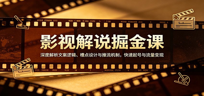 影视解说掘金课：深度解析文案逻辑、槽点设计与推流机制，快速起号与流量变现客创社区-专注互联网轻资产资源整合与分享客创社区-专注互联网轻资产资源整合与分享