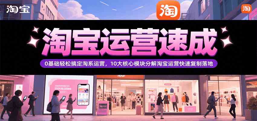 淘宝运营速成，0基础轻松搞定网店运营，10大核心模块分解快速复制落地（更新）-客创社 - 专注互联网轻资产创业及网络项目资源整合与分享客创社-免费且强大的项目分享网站！