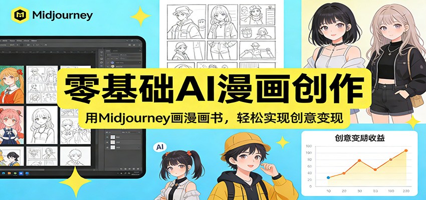 零基础AI漫画创作：用Midjourney画漫画书，轻松实现创意变现客创社区-专注互联网轻资产资源整合与分享客创社区-专注互联网轻资产资源整合与分享