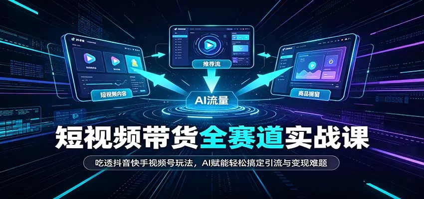 短视频带货全赛道：吃透抖音快手视频号玩法，AI赋能轻松搞定引流与变现难题星享资源网星享资源网