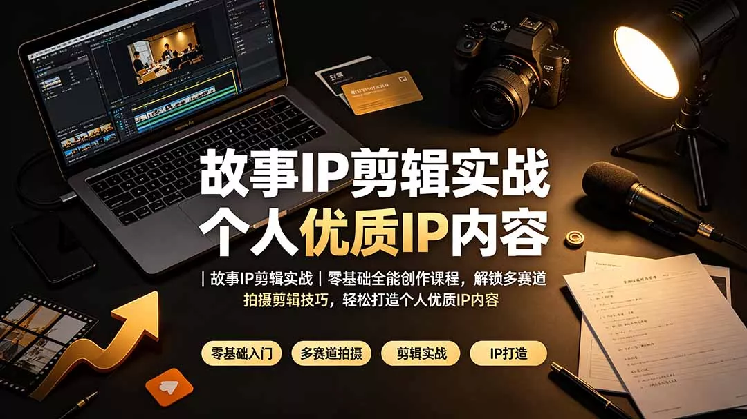 故事IP剪辑实战｜零基础全能创作课程，解锁多赛道拍摄剪辑技巧，轻