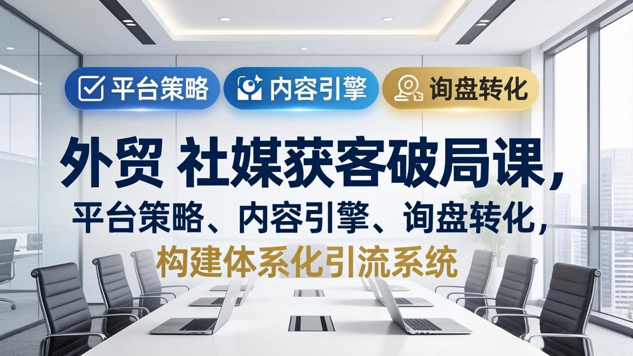 外贸 社媒获客破局课，平台策略、内容引擎、询盘转化，构建体系化引流系统(更新26年3月客创社区-专注互联网轻资产资源整合与分享客创社区-专注互联网轻资产资源整合与分享