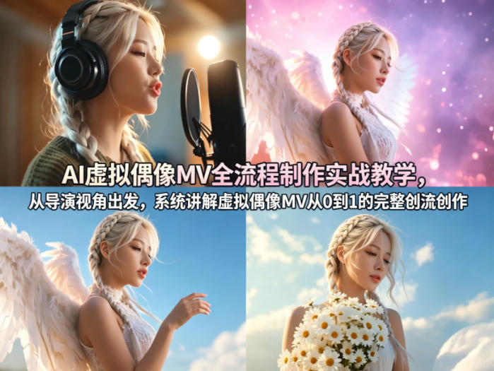 AI虚拟偶像MV全流程制作实战教学，从导演视角出发，系统讲解虚拟偶像MV从0到1的完整创作流程客创社区-专注互联网轻资产资源整合与分享客创社区-专注互联网轻资产资源整合与分享