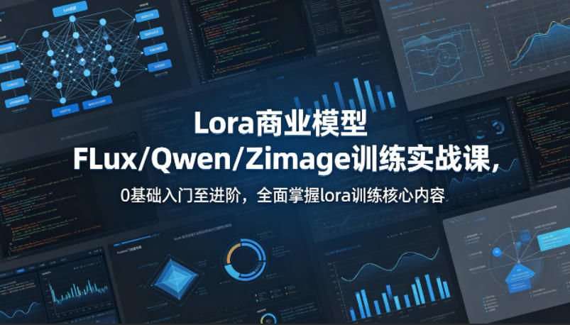 系统性学习Lora商业模型FLux／Qwen／Zimage训练实战课，0基础入门至进阶，全面掌握lora训练核心内容客创社区-专注互联网轻资产资源整合与分享客创社区-专注互联网轻资产资源整合与分享