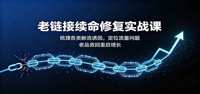 老链接续命修复实战课：梳理各类断流诱因，定位流量问题，老品救回重启增长客创社区-专注互联网轻资产资源整合与分享客创社区-专注互联网轻资产资源整合与分享