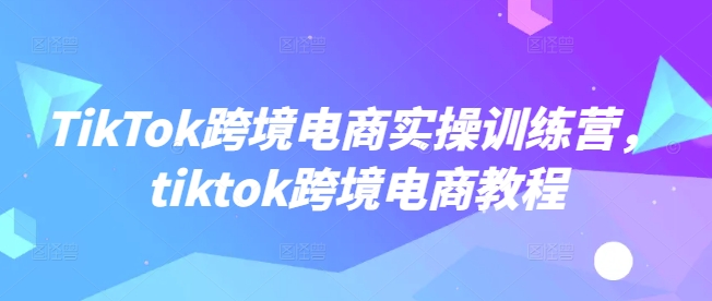 TikTok跨境电商实操训练营，tiktok跨境电商教程客创社 - 专注互联网轻资产创业及网络项目资源整合与分享客创社 - 专注互联网轻资产创业及网络项目资源整合与分享