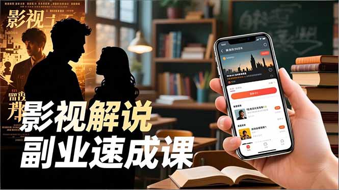Tk影视解说副业速成课，软件安装、全流程实操、爆款预设，新手两周变现中赚AI网_草根零加盟费创业平台_小本副业项目推荐_抖音短视频 / AI 创业教程库项目资源网