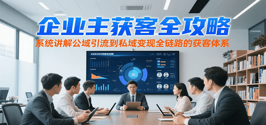 企业主获客全攻略，系统讲解公域引流到私域变现全链路的获客体系-客创社 - 专注互联网轻资产创业及网络项目资源整合与分享客创社-免费且强大的项目分享网站！