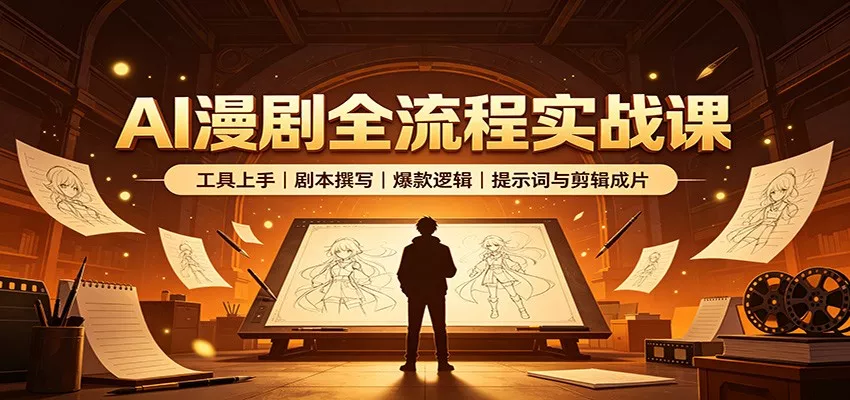 AI漫剧全流程实战课：工具上手、剧本撰写、爆款逻辑、提示词与剪辑成片 《鱼见海科技》-鱼见海资源网-免费PHP网站源码模板,插件软件网创AI智能体资源分享平台！