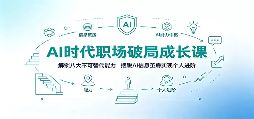 AI时代职场破局成长课：解锁八大不可替代能力，摆脱AI信息茧房实现个人进阶 《鱼见海科技》-鱼见海资源网-免费PHP网站源码模板,插件软件网创AI智能体资源分享平台！
