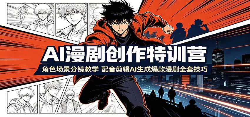 AI漫剧创作特训营：角色场景分镜教学，配音剪辑AI生成爆款漫剧全套技巧客创社区-专注互联网轻资产资源整合与分享客创社区-专注互联网轻资产资源整合与分享