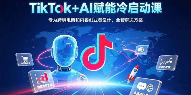 （15561期）TikTok+AI赋能冷启动课：专为跨境电商和内容创业者设计，全套解决方案-客创社 - 专注互联网轻资产创业及网络项目资源整合与分享客创社-免费且强大的项目分享网站！