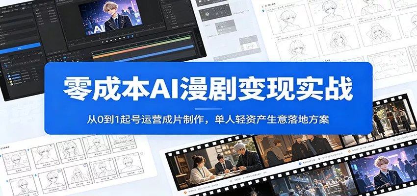 零成本AI漫剧变现实战：从0到1起号运营成片制作，单人轻资产生意落地方案-软件百科