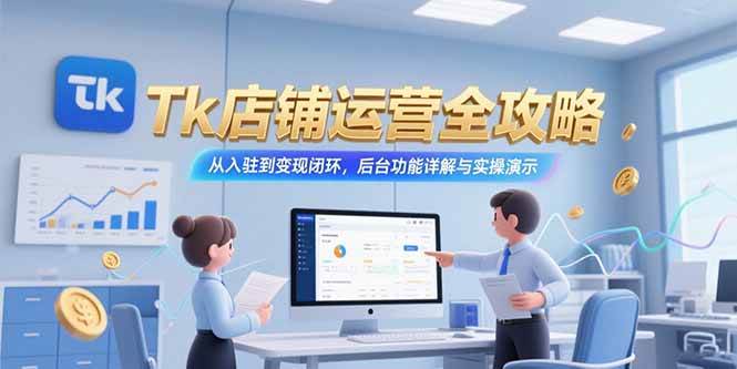 （15345期）Tk店铺运营全攻略，从入驻到变现闭环，后台功能详解与实操演示-客创社 - 专注互联网轻资产创业及网络项目资源整合与分享客创社-免费且强大的项目分享网站！