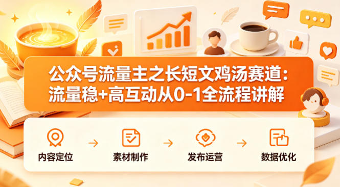 公众号流量主之长短文鸡汤赛道，流量稳+高互动，从0-1全流程讲解客创社区-专注互联网轻资产资源整合与分享客创社区-专注互联网轻资产资源整合与分享