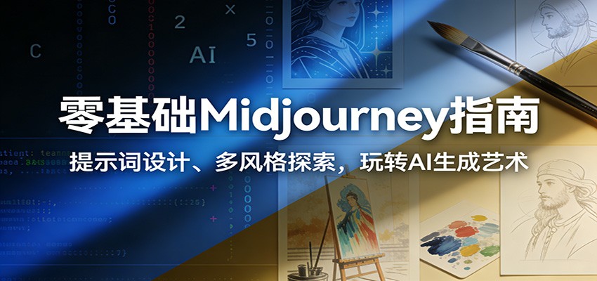 零基础Midjourney指南：提示词设计、多风格探索，玩转AI生成艺术客创社区-专注互联网轻资产资源整合与分享客创社区-专注互联网轻资产资源整合与分享
