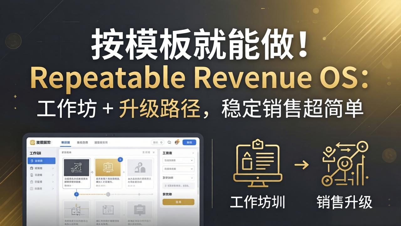 按模板就能做！Repeatable Revenue OS：工作坊 + 升级路径，稳定销售超简单客创社区-专注互联网轻资产资源整合与分享客创社区-专注互联网轻资产资源整合与分享