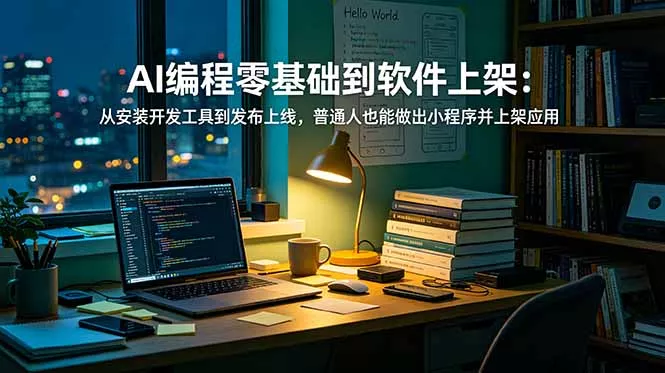 AI编程零基础到软件上架：从安装开发工具到发布上线，普通人也能做出小程序并上架应用商店客创社区-专注互联网轻资产资源整合与分享客创社区-专注互联网轻资产资源整合与分享