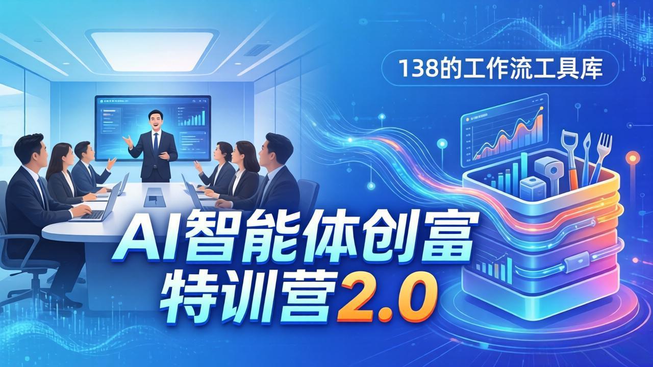 AI智能体创富训练营2.0：3天闭门直播+视频课+工具库，从0到1搭建智能体附138个工作流 《鱼见海科技》-鱼见海资源网-免费PHP网站源码模板,插件软件网创AI智能体资源分享平台！