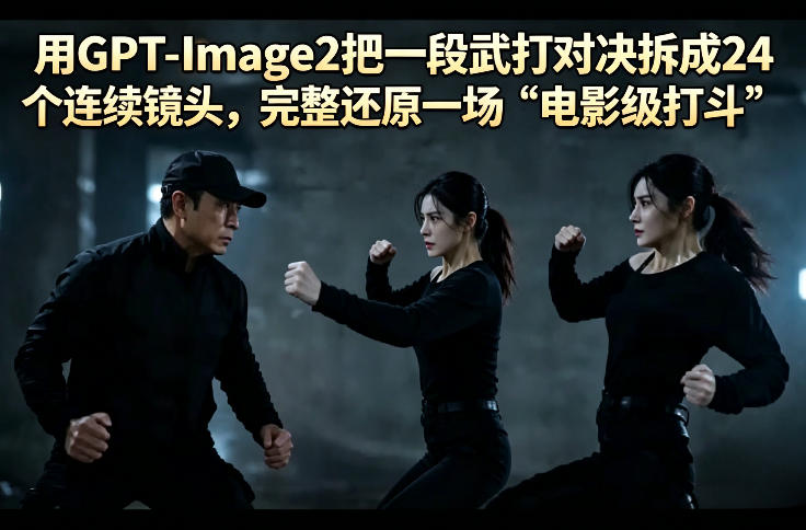 用GPT-Image2把一段武打对决拆成24个连续镜头，完整还原一场“电影级打斗”-鱼见海资源网-免费PHP网站源码模板,插件软件网创AI智能体资源分享平台！