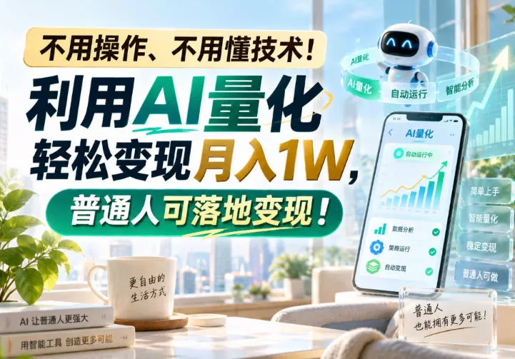 不用操作、不用懂技术！利用AI量化轻松变现月入1W，普通人可落地变现！【揭秘】-鱼见海资源网-免费PHP网站源码模板,插件软件网创AI智能体资源分享平台！