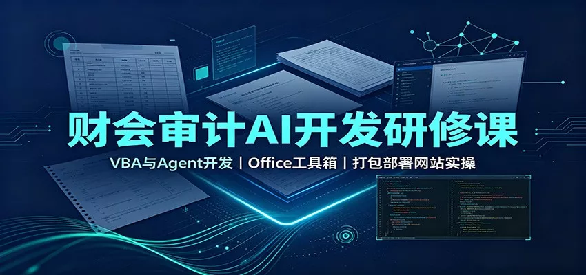 财会审计AI开发研修课：VBA与Agent开发，Office工具箱，打包部署网站实操 《鱼见海科技》-鱼见海资源网-免费PHP网站源码模板,插件软件网创AI智能体资源分享平台！