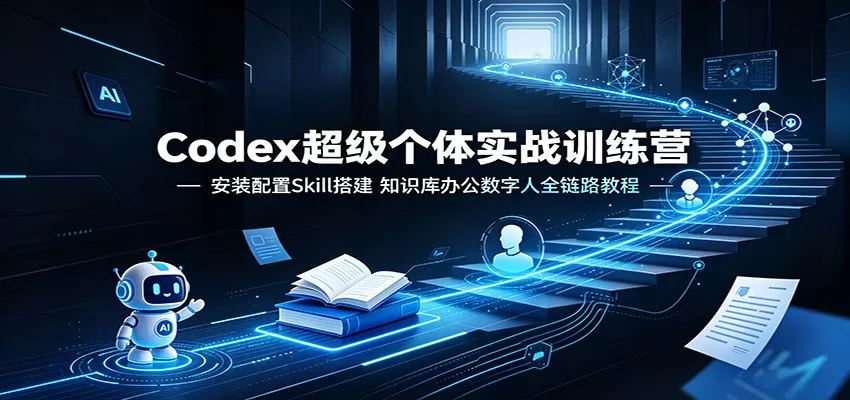 Codex超级个体实战训练营：安装配置Skill搭建，知识库办公数字人全链路教程 《鱼见海科技》-鱼见海资源网-免费PHP网站源码模板,插件软件网创AI智能体资源分享平台！