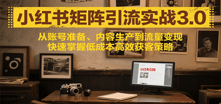 小红书矩阵引流3.0，从账号准备、内容生产到流量变现，快速掌握低成本高效获客策略-客创社 - 专注互联网轻资产创业及网络项目资源整合与分享客创社-免费且强大的项目分享网站！