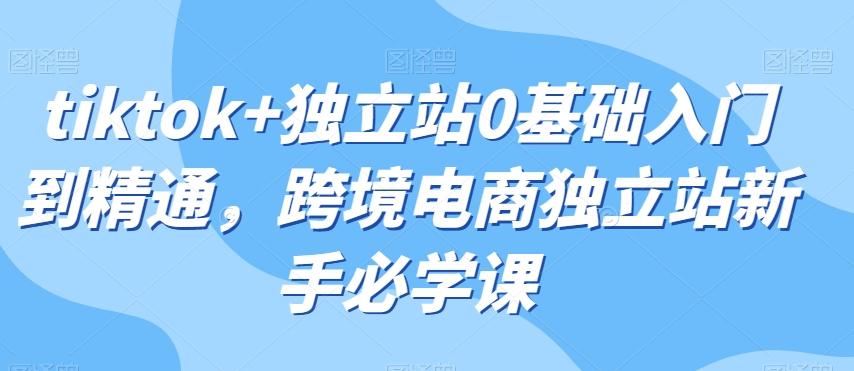 tiktok+独立站0基础入门到精通，跨境电商独立站新手必学课客创社 - 专注互联网轻资产创业及网络项目资源整合与分享客创社 - 专注互联网轻资产创业及网络项目资源整合与分享