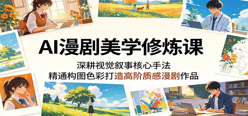AI漫剧美学修炼课：深耕视觉叙事核心手法，精通构图色彩打造高阶质感漫剧作品客创社区-专注互联网轻资产资源整合与分享客创社区-专注互联网轻资产资源整合与分享