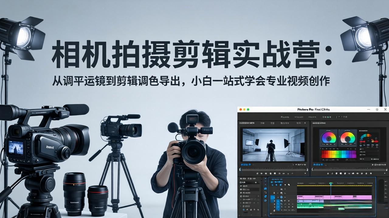 相机拍摄剪辑实战营：从调平运镜到剪辑调色导出，小白一站式学会专业视频创作客创社区-专注互联网轻资产资源整合与分享客创社区-专注互联网轻资产资源整合与分享