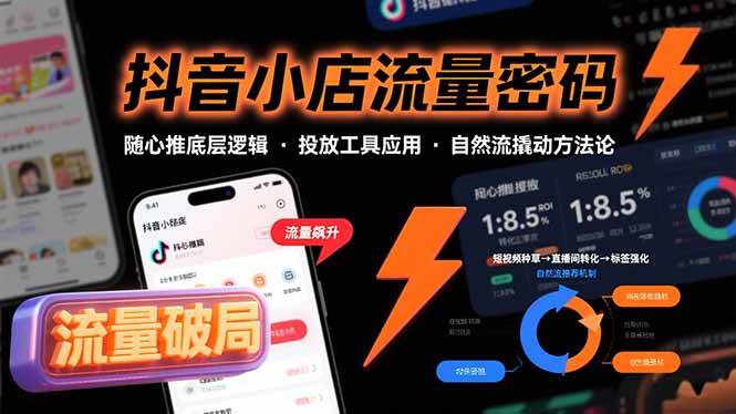 （15680期）抖音小店流量密码，随心推底层逻辑，投放工具应用，自然流撬动核心方法论-客创社 - 专注互联网轻资产创业及网络项目资源整合与分享客创社-免费且强大的项目分享网站！